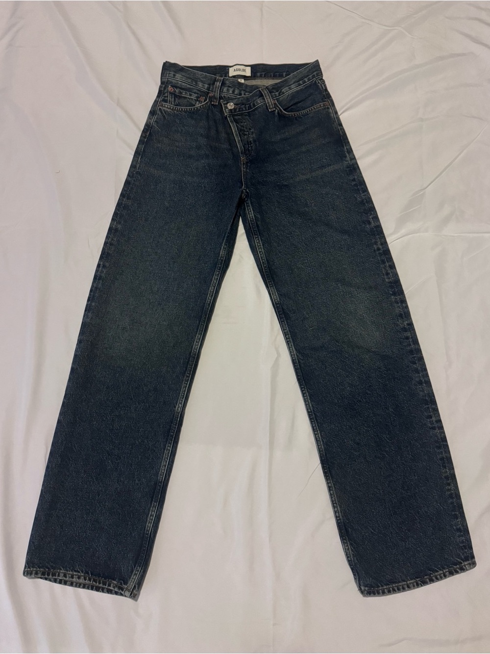 AGOLDE Arc Criss Cross Jeans Form Dark Indigo Wide Leg Size 25